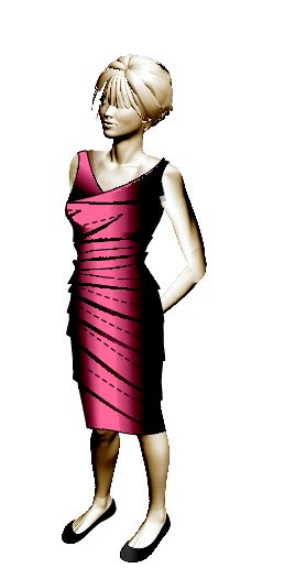 Модель платья 2. Илл 05. Игра в прятки. (Журнал «Ателье» № 06/2011 (июнь))