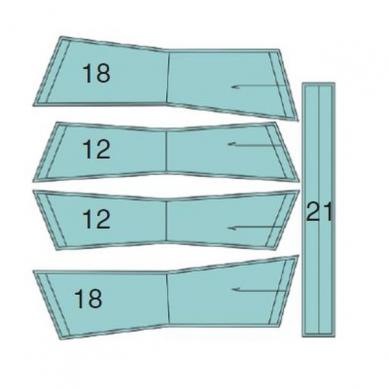 Раскладка лекал брюк: Расход ткани: трикотаж – 1 м 15 см при ширине 148 см