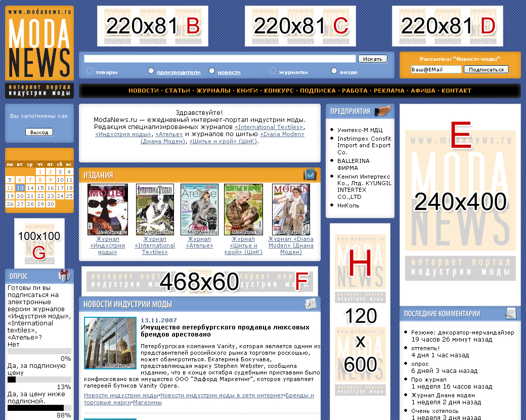 Медиакит - ModaNews.ru - интернет-портал индустрии моды.